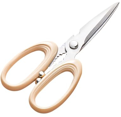 SOIMISS Tijeras de Cocina Multifunción Inoxidable Ergonómicas y Antideslizantes para Cortar Pollos Mariscos y Barbacoa Tijeras Domésticas Prácticas y Resistentes Beige