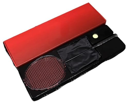 WANGBINGXING Badminton Set Racchetta da Badminton Offense 6U/72g/G5 Max 35 libbre in Fibra di Carbonio (Inclusa Borsa e Corda)(Red)