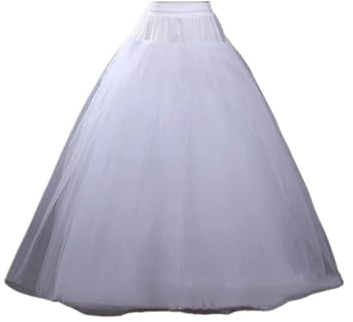 Cancan Mujer Enagua de tul blanco for vestido corte A, 4 capas, sin aros, accesorios boda, enaguas largas, bajo la falda