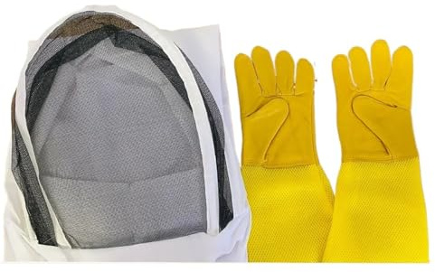 Biodlardräkt för herr och dam anti-punktering biodlare kostym biodlare kostym med handskar och ventilerad huva tillbehör för biodling(XL 175–185 cm)