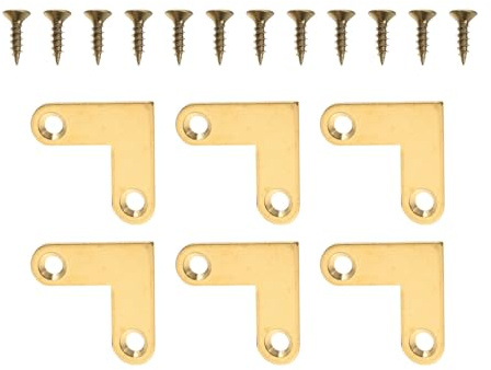 HAPINARY ÉQuerres d'angle en Cuivre Massif 6 PièCes Connecteurs pour Meubles Suspendus Style Chic Surface Lisse