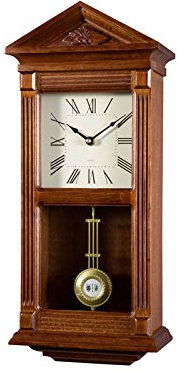 Pendelwanduhr, 49 cm, Pendeluhr, Glockenuhr, aus Holz, erhältlich in römischen Ziffern