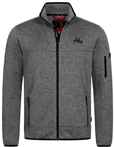 Höhenhorn Tacul herrjacka, fleece, kofta, stickad fleece, utomhus, sweatshirt, GRÅ, S