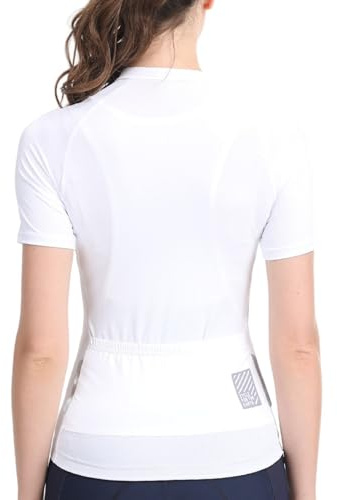Lo.gas Women Cycling Shirts，Short Sleeve Biking Jersey Women Bike Jersey with Pockets