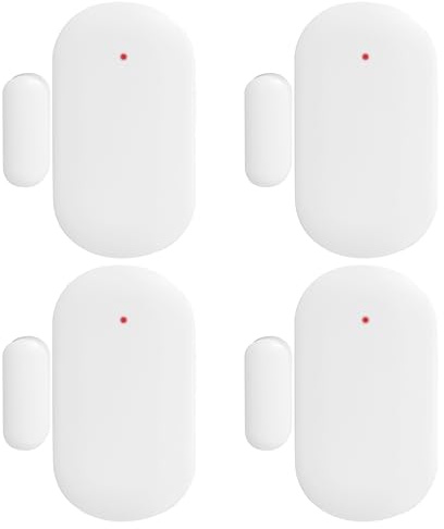 Nivian 4-pack giltig dörr- och fönsteröppningsdetektor kompatibel med Nivian-larm, lämplig för inomhus- och trådlös 433MHz - enkel installation utan behov av kablar
