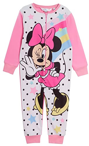 Disney Minnie Mouse Onesie para niñas Pijamas Todo en uno niños Fleece Pjs con Cremallera Ropa de Dormir para niños