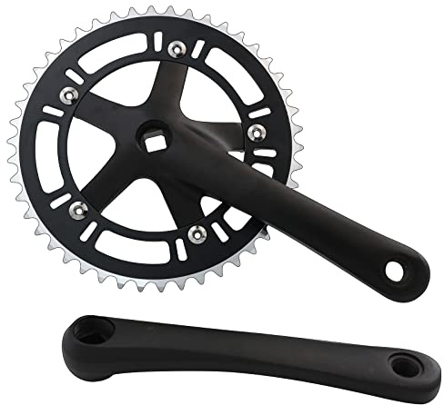WEERAS Urban Folding Bicycle Crank Set Single Tooth Disc 46T 130BCD 170mm Crankset is Suitable for Most Single Speed Bicycles