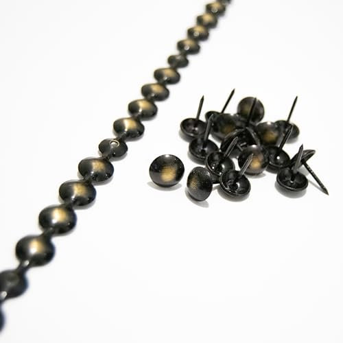 H-BOLT - 5 & 10 Meter Universal-Nagelstreifen für Polster und Möbel – inklusive loser Polsternägel für einfache Installation (11 mm Antik-Bronze, 5 m)