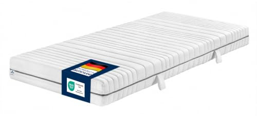 Irisette Stella – ortopedisk kallskumsmadrass med 7 zoner, hårdhetsgrad H4 (fast), 100 x 200 cm, Öko-Tex certifierad, tillverkad i Tyskland