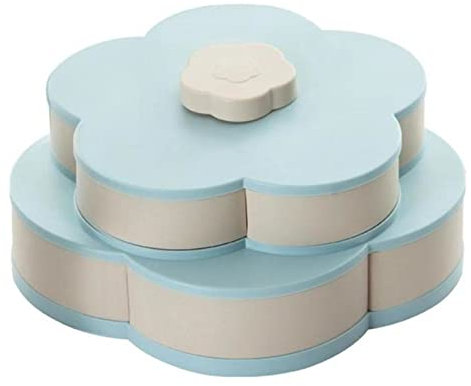 Plat De Fruits Fleur créative pétale Plaque de fruits de fruits Candy Boîte de rangement Noix Barrette de collation Rotation Fleurs Food Cadeau for conteneur de mariage de fête Plat De Fruit Sec ( Siz