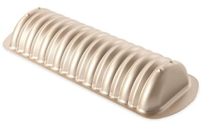 Nordic Ware Formed Cinnamon Bread and Almond Loaf Pan, 4 Cup, Golden Hour