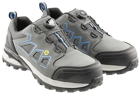 Högert Technik FULDE Lace System S3S SR FO ESD - Zapatos Bajos, Zona EPA, protección contra Descarga electrostática, regulación rápida y Sencilla de Cordones, Tapa compuesta, Suela Antideslizante