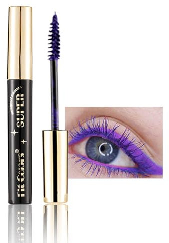 Rímel multicolor resistente al agua, rimel de color lila, volumen y duradero, para Navidad, Halloween, fiesta, maquillaje de ojos, máscara de pestañas largas (morado)