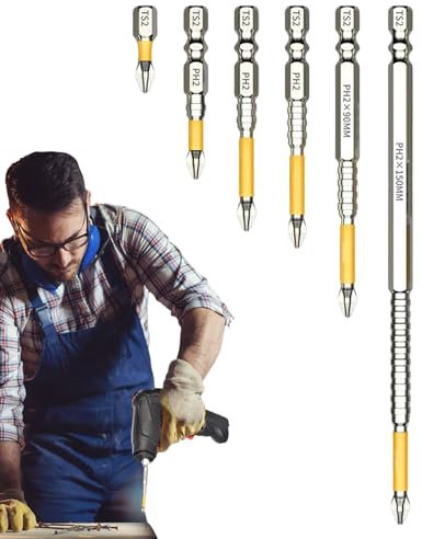 Juego De Brocas Magnéticas,Kit De 6 Piezas K5 Para Taladro Atornillador - Equipo De Perforación Para Construcción De Tabiques Secos Garaje Hogar Uso Profesional Y Doméstico