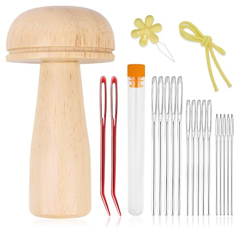HMCEY Agujas de Coser a Mano,Aguja Lanera,Agujas Punto de Cruz,Aguja de Tejer con Punta de Bola,Costura de Ojo Grande,Sewing Needle,Hilador de Hilo Facil de Enhebrar para Reparación Bordar
