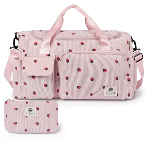Adiwo Bolsa de pañales para mamá Contiene 5 Bolsillos, Bolso Cambiador Multifunción, Ideal para Viajes, Hospital y Paseos, Bolsa organizadora práctica y Elegante de Gran Capacidad (Rosa)
