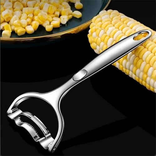 Pelador económico de acero inoxidable para pelador de cocina, para el hogar, restaurante, catering, función de extracción de mazorcas de maíz, apto para lavavajillas, adaptado (15 x 6 cm)