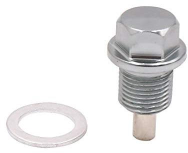 sourcing map M14x1.25 Gris Tornillo Magnéctico para Drenaje de Carter de Aceite con Arandela para Motor de Coche