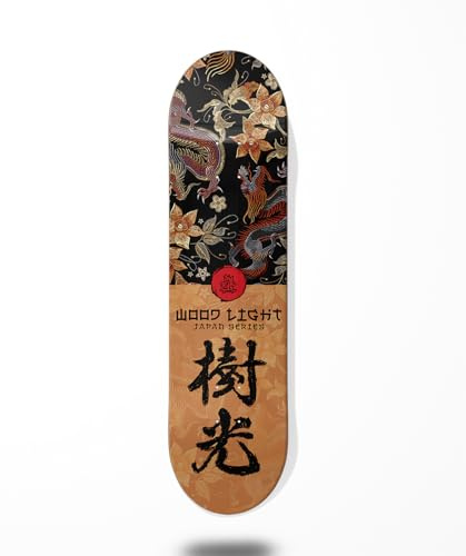 Wood light Monopatín Skate Skateboard Deck Tabla Japan Series Dragon (8.5)