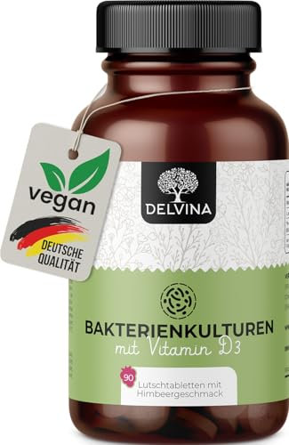 Mundgeruch bekämpfen - 90 vegane Lutschtabletten für Mundhygiene ohne Mundspülung und Zungenreiniger - Frischer Atem - Bakterienkulturen mit Vitamin D3 gegen Mundgeruch - Himbeeraroma - 3 Monatsvorrat
