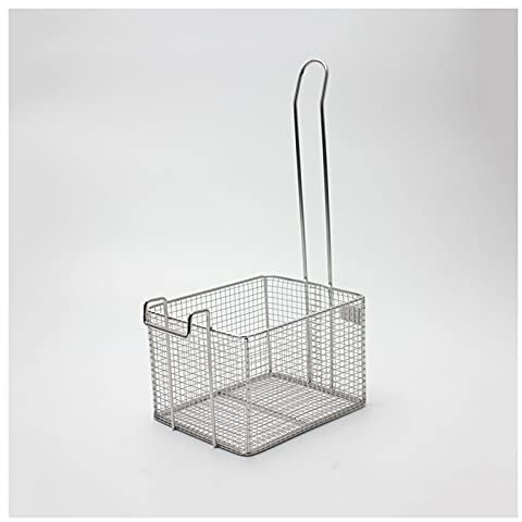 Frying Net Basket Skimmer Poignée verticale en acier inoxydable Freder Panier Panier Filet Cuisine Net Outil de cuisson pour aliments frites ou fruits pour les fêtes, Barbecues, Parties Colander Strai