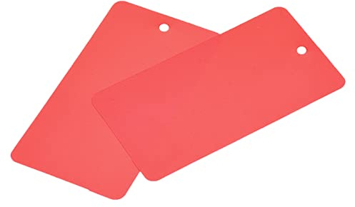 sourcing map Etiquetas de envío de plástico impermeables para etiquetas de identificación de productos, marcado de válvulas, etiquetado al aire libre, 1.9 x 3.5 pulgadas, rojo, 50 paquetes