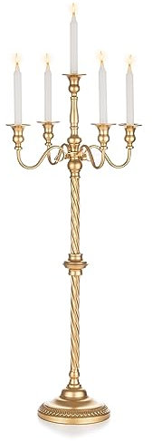 Candélabres de Mariage Candélabre de Sol Hauts - Candélabres Dorés 5 Bras Inweder 88cm Bougeoirs en Spirale en Métal Bougeoirs Antiques pour Centres de Table de Noël Événements Cérémonie