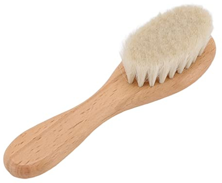 YUMILI Spazzola in lana per capelli per bambini, Spazzola in legno per allattamento per bambini, Spazzola per capelli con setole naturali per ripristinare lucentezza e consistenza