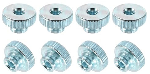 QUARKZMAN Dadi a Farfalla Scanalati, 24 Pezzi Dado M3 in Acciaio al Carbonio con Foro Passante Testa Alta, Blu Chiaro