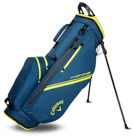 Callaway Golf Chase Dry - Bolsa Impermeable con Soporte 2025, Azul Marino/Amarillo Fluorescente