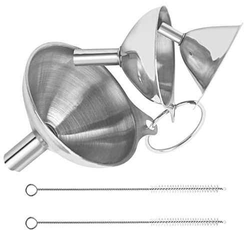 3pcs Stainless Steel Funnel Set - Funnels for Kitchen Use - Mini Funnel Kit for Filling Bottles, Oil, Liquid, Spice Jars, Canning, Essential Oils