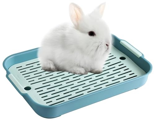 Bac à Litière pour Lapin Petit Animal Toilette Plateau Toilette Lapin,Entraîneur de Pot Utilisation en Cage,pour Cochons d'Inde,Furets,Hamsters,Chinchilla,Lapins (Vert, L)