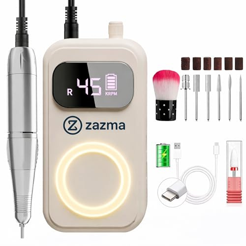 Torno de Uñas Recargable USB-C con Pantalla Digital, 7 Brocas y Bandas