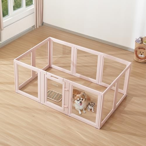 VEVOR Box per Parto per Cani Cuccioli 154x100x60 cm, Recinto Parto in Plastica per Cani di Taglia Media, Impermeabile Trasparente con Finestre e Serratura, Kit Parto per Animali Domestici