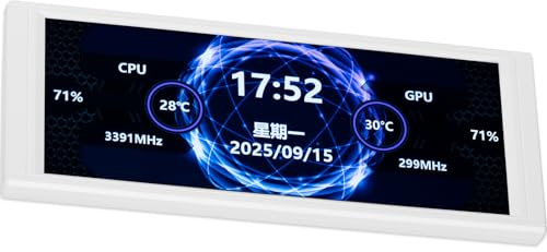 Thermalright Trofeo Vision Écran LCD AIO de 17,4 cm, écran USB de type C pour surveillance du matériel en temps réel, avec préréglages et thèmes de bricolage pour boîtier de PC de jeu/refroidisseur de