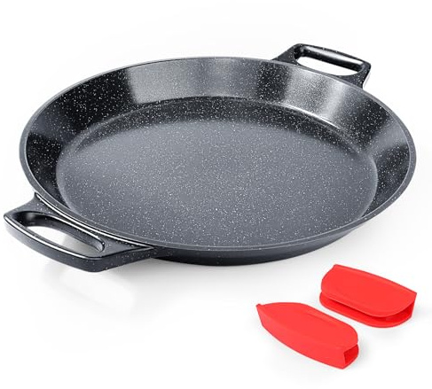 GiPP 36 cm Non-Stick Induction Paella Pan, Serves 6-8 Paella Pan, Paella Skillet, Heavy-Duty Induction Paella Skillet for Gas, Electric & Ceramic Hobs Cookware