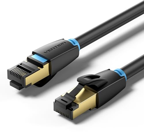 VENTION Cat 8 Ethernet Cable 2m High Speed Network Cable 40Gbps 2000MHz Rj45 Internet Lan Cable Gold-Plated Broadband Cable for PC, PS5/4, Xbox, Router, Modem etc