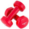 MAXXIVA Hantelset Kurzhanteln Vinyl Stahlkern Fausthanteln Gymnastikhanteln Sport Krafttraining Fitness Gewicht Farbe wählbar (rot (2 x 3 kg))