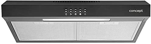 Concept OPP1250SS Cappa Sottopensile 50cm Illuminazione a LED 1X6500 K Ultra SLIM Classe energetica D (Nero)