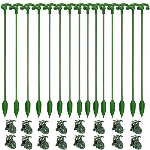 OMIGA 15 Pezzi Supporto per Piante da Interno con Anello Sostegno Giardino Supporto per Piante da Giardino Piante per Piante per Fiore Rosa Pomodori Giglio Ortensia (27cm)