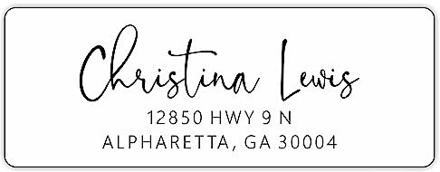 PrettySweetParty Personalized Return Address Labels - White Custom Printed Name and Home Address Stickers for Wedding, Personal and Business (250, Signature)