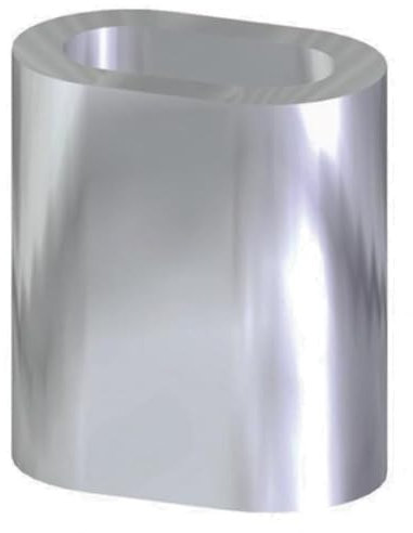 Pressklemme 7 mm 20 Stück aus Aluminium, Drahtseil-Klemme, Aluminiumhülse für Seil mit Ø =7 mm