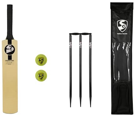 SG County Junior Cricket Kit – Kashmir Willow Bat, Stumps, Balls & Cover | Rishabh Pant Edition | Cricket Set (Size 3, Age 4–9)- Ready to Play