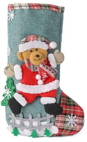 Blausky 1 chaussette de Noël, grande chaussette de Saint-Nicolas, à suspendre, décoration de Noël, chaussettes de Noël, chaussettes de Saint-Nicolas, cadeau de décoration de cheminée de Noël