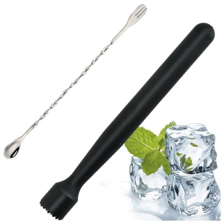 XPEX Set da 2 pezzi Pestello Da Cocktail, cucchiaio cocktail,Cocktail Pestello, Muddler Pestello Cocktail in Bar, Cucchiaio da Cocktail, Martello per Ghiaccio Tritato,pestino cocktail