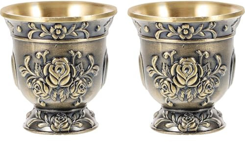 2 copas de cáliz de metal de boca ancha con patrón de flores, copas vintage for beber, copas de vino medievales for bar en casa, fiestas, rituales, ceremonias católicas, celebraciones reales y bodas