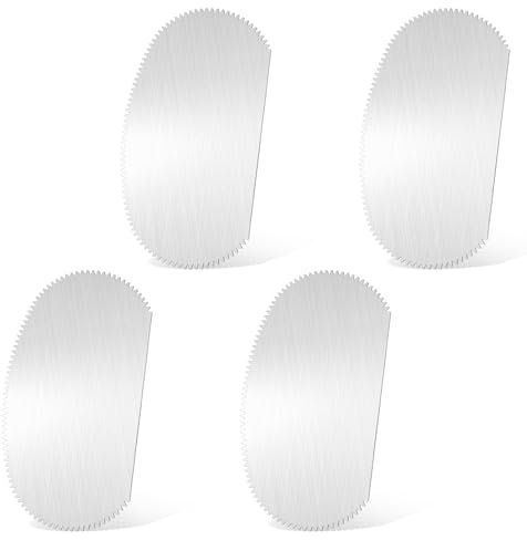 Mabor 4 Stück Edelstahl Töpferwerkzeug Plättchen, Töpferzubehör Ton Werkzeug Töpferformen Schaber Töpferbedarf Sägezahn Tonschaber für Handwerk Modellbau Schnitzarbeiten