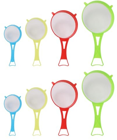 HDGSAFD 8 Pièces Tamis De Farine À Main, Filtre en Plastique Créatif, Filtre Minimaliste Classique, Outil De Cuisson De Cuisine pour La Séparation Solide du Liquide.
