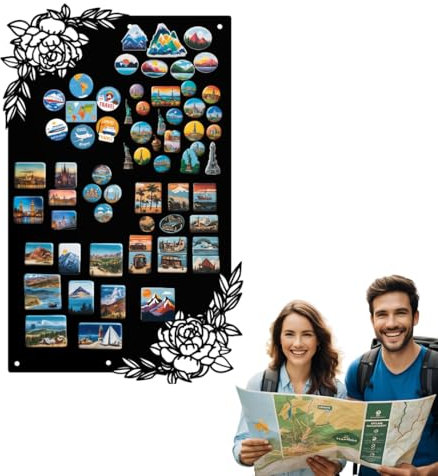 Anwicar Lavagna Magnetica - Bacheca magnetica con motivo rose - Ideale per magneti e appunti - Lavagna scrivibile - incl. kit di montaggio - 30x50 cm - Nero