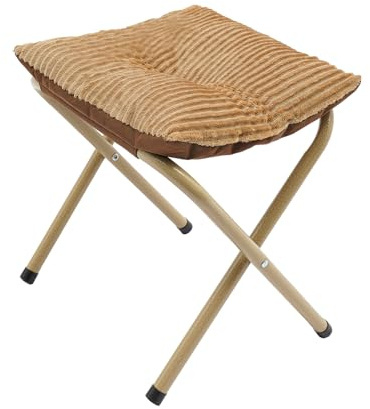 QIERF Fällbar pall, vikbar fotpall vikbar campingpall 34 cm höjd, 100 kg lastkapacitet för kontor vardagsrum, kaffe, kan användas som fotpall eller en vanlig pall (kaki)